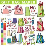 Gift bags maker Colorful Doodle set