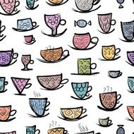 Set of ornate mugs Seamless pattern for your design N3