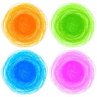 pencil colorful hand drawn circles