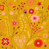 Cute colorful floral seamless pattern