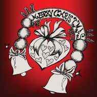 Merry Christmas Doodles Label