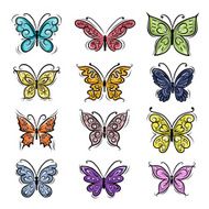 Set of ornamental butterflies for your design