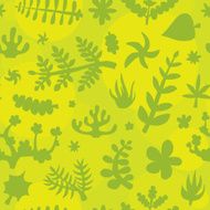 Hand drawn doodle plants pattern