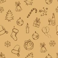 Vector Seamless New Year and Christmas Pattern N8