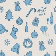 Vector Seamless New Year and Christmas Pattern N9