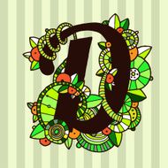 Vector hand draw letter N2