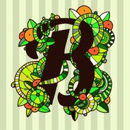 Vector hand draw letter N4