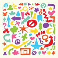 Hand drawn doodle vector objects