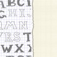 invitation card with doodle letters