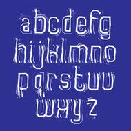 Vector white calligraphic font handwritten watercolor letters N2