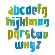 Handwritten colorful vector lowercase letters stylish letters