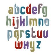 Handwritten vector lowercase letters isolated on white backdrop