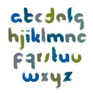 Vector colorful hand-painted letters isolated on white backdrop N2