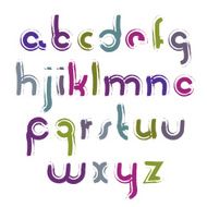 Vector colourful hand-painted letters isolated on white backdrop