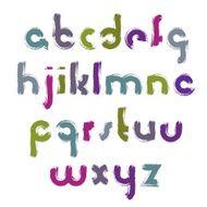 Vector acrylic hand-painted small letters isolated