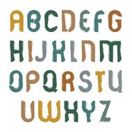 Vector alphabet uppercase letters set hand-drawn script