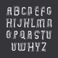 Vector white hand-painted letters isolated on dark background