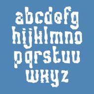 Lowercase white calligraphic brush letters hand-painted alphabet