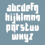 Vector stylish brush lowercase letters handwritten font N2