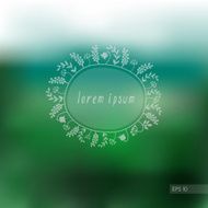 Eco design with blurry background and floral frame