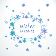 Cute doodle winter frame Vector illustration
