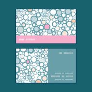 Vector colorful bubbles horizontal stripe frame pattern business cards set