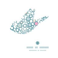 Vector colorful bubbles bird silhouette pattern frame