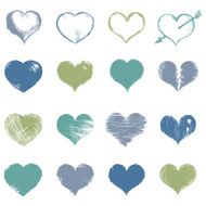 Vector Set of Sketch Hearts