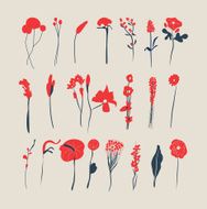 Hand Drawn vintage floral elements N38
