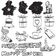 Christmas hand drawn decoration set doodles