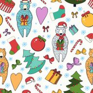 Merry Christmas and Happy New Year colorful seamless background N4