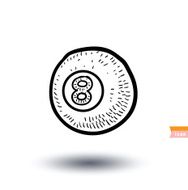 Billiard eight ball isolated on a white background