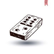 Domino icon hand drawn vector illustration