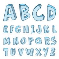 Hand drawn alphabet vector N28