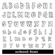 Hand drawn alphabet vector N43