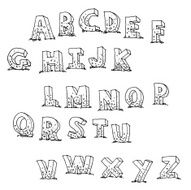 Hand drawn alphabet vector N44