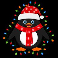 Cute penguin with light bulbs