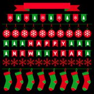 Collection of Christmas garlands for use as brushes