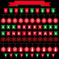 Colorful Christmas garlands for use as brushes
