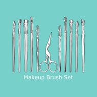 cosmetic brush and scissors N2