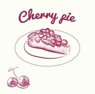 cherry pie vector sketches