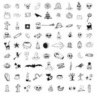 Halloween doodles elements vector illustration N4