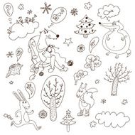 animals vector winter objects