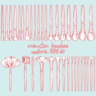 set of cosmetic brushes N2