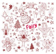 doodle of fairies and angels vector illustration