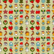 seamless pattern with christmas sketch drawing N2