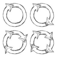 Vector Set of Sketch Circle Arrows