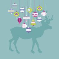 Christmas Deer Card - vector illustration