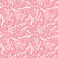 Seamless Tileable Vintage Floral Background Pattern - Vector Illustration