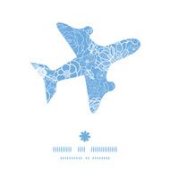 Vector purple lace flowers airplane silhouette pattern frame